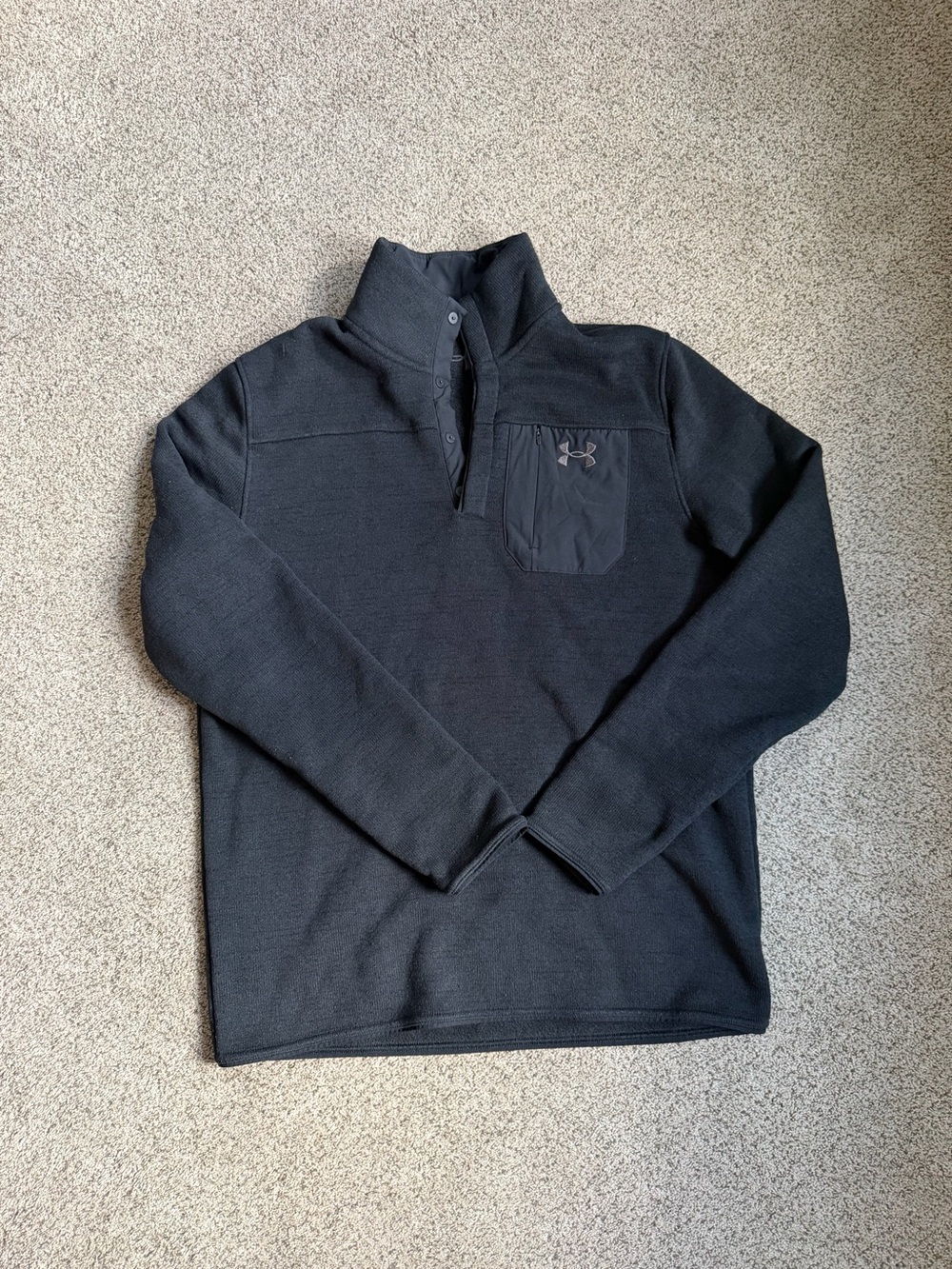 Under Armour Black Snap-Front Fleece Pullover